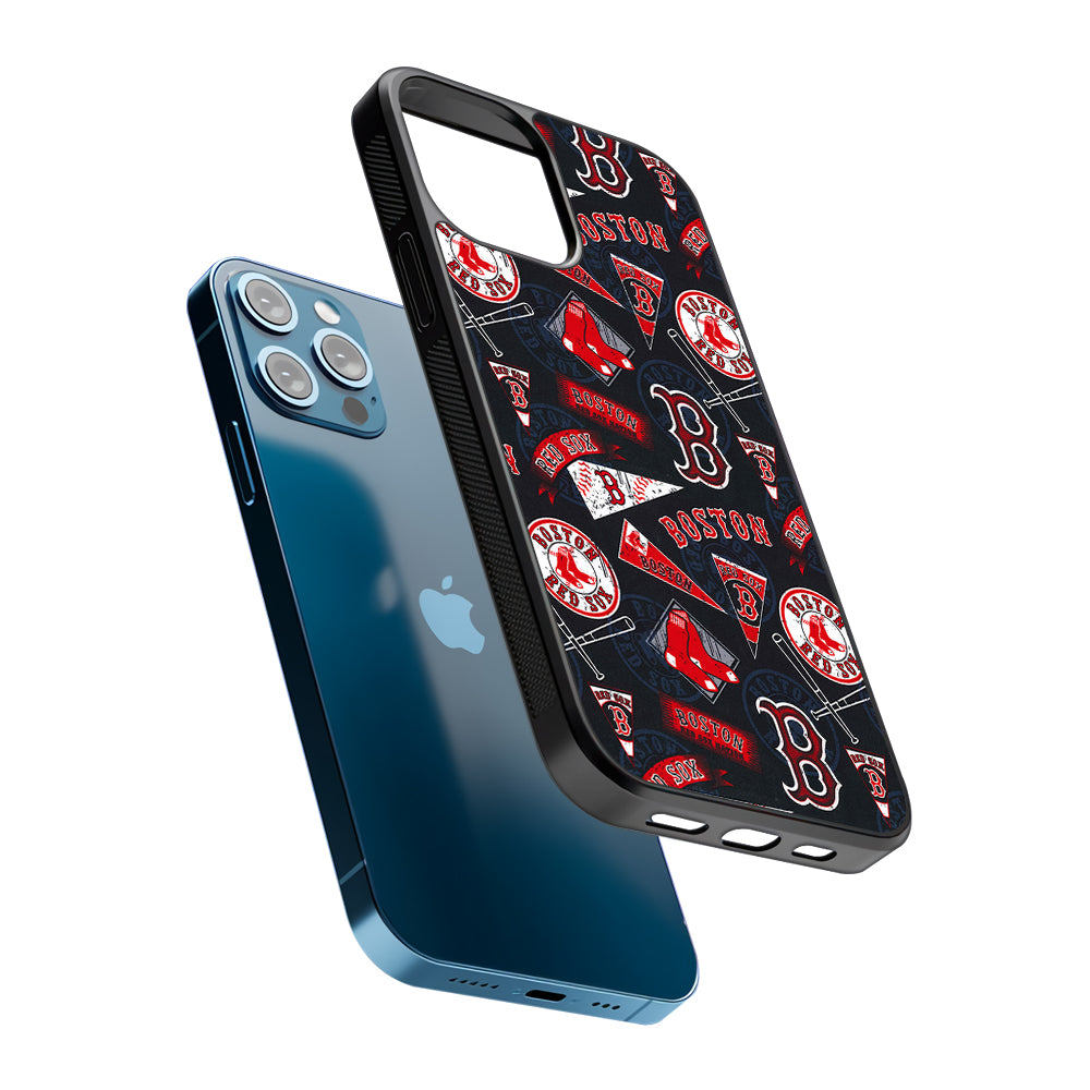 Boston Red Sox Pattern 2D Rubber Phone Case