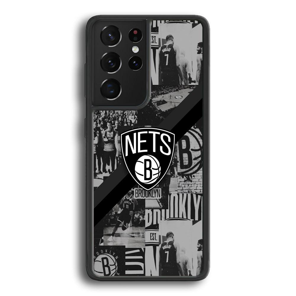 Brooklyn Nets Collage of The Journey Samsung Galaxy S22 Ultra Case-Rubber Black (2D Case)-Oxvistore