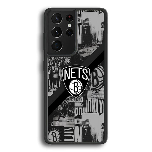 Brooklyn Nets Collage of The Journey Samsung Galaxy S22 Ultra Case-Rubber Black (2D Case)-Oxvistore