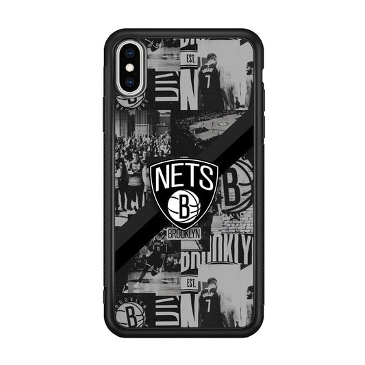 Brooklyn Nets Collage of The Journey iPhone Xs Max Case-Rubber Black (2D Case)-Oxvistore