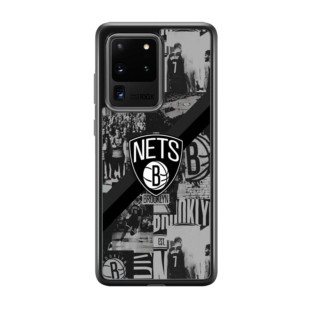 Brooklyn Nets Collage of The Journey Samsung Galaxy S20 Ultra Case-Rubber Black (2D Case)-Oxvistore