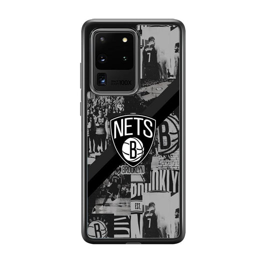 Brooklyn Nets Collage of The Journey Samsung Galaxy S20 Ultra Case-Rubber Black (2D Case)-Oxvistore