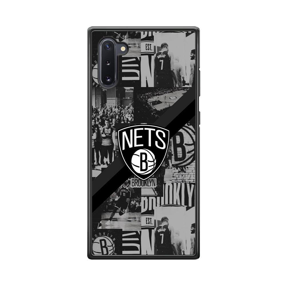 Brooklyn Nets Collage of The Journey Samsung Galaxy Note 10 Case-Rubber Black (2D Case)-Oxvistore