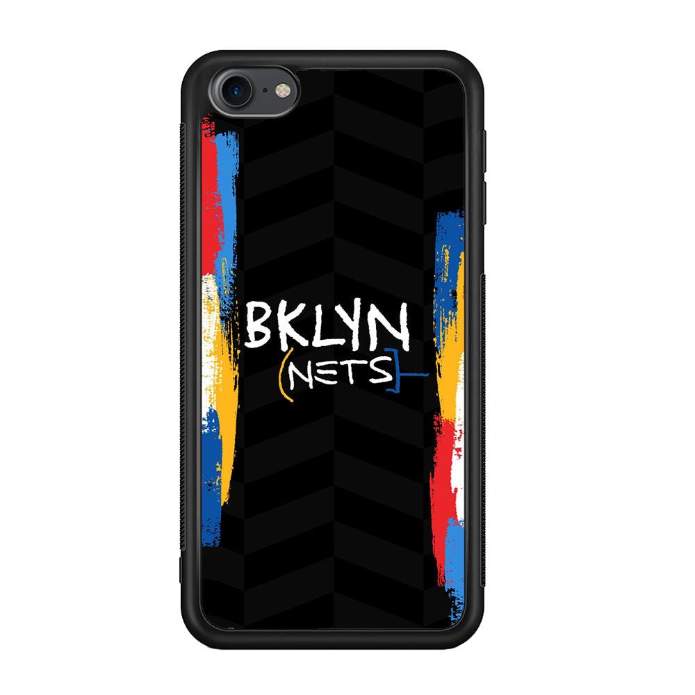 Brooklyn Nets Color Spray Jersey iPod Touch 6 Case-Rubber Black (2D Case)-Oxvistore