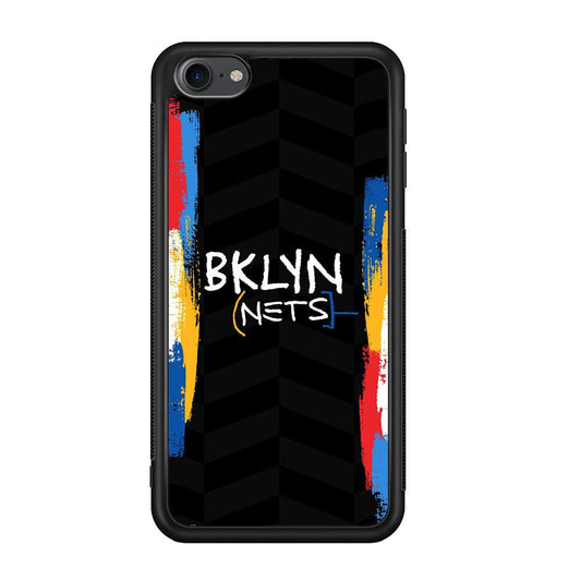 Brooklyn Nets Color Spray Jersey iPod Touch 6 Case-Rubber Black (2D Case)-Oxvistore