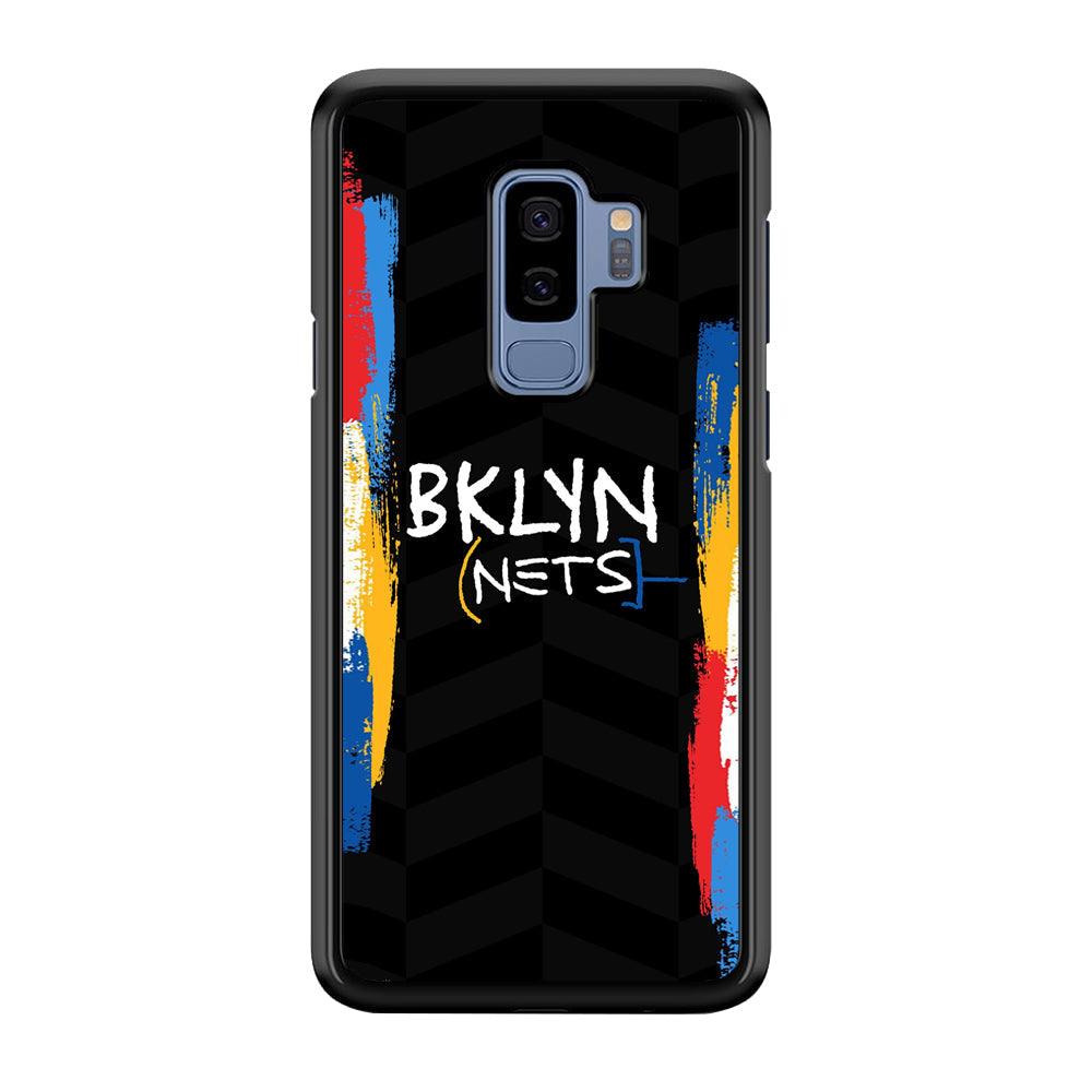 Brooklyn Nets Color Spray Jersey Samsung Galaxy S9 Plus Case-Rubber Black (2D Case)-Oxvistore