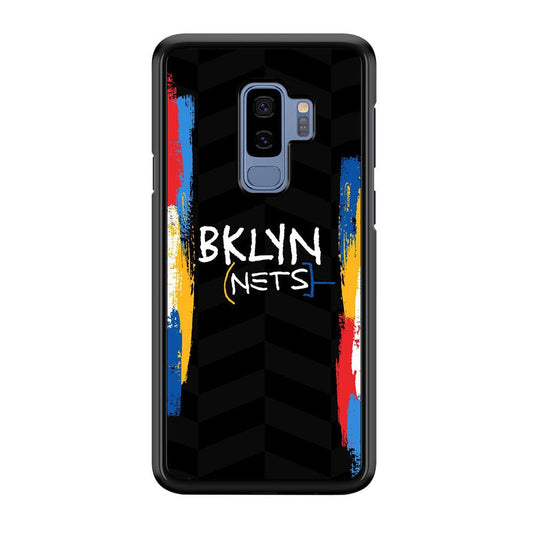 Brooklyn Nets Color Spray Jersey Samsung Galaxy S9 Plus Case-Rubber Black (2D Case)-Oxvistore