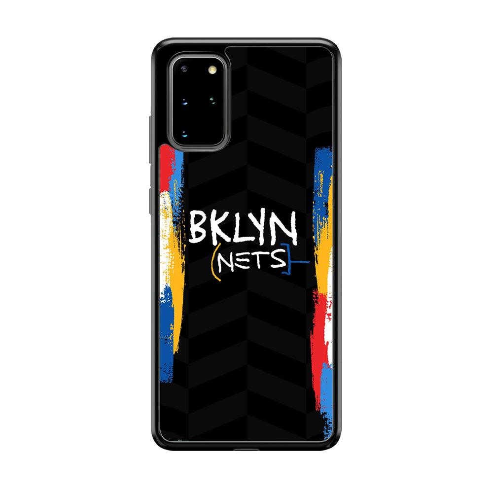 Brooklyn Nets Color Spray Jersey Samsung Galaxy S20 Plus Case-Rubber Black (2D Case)-Oxvistore