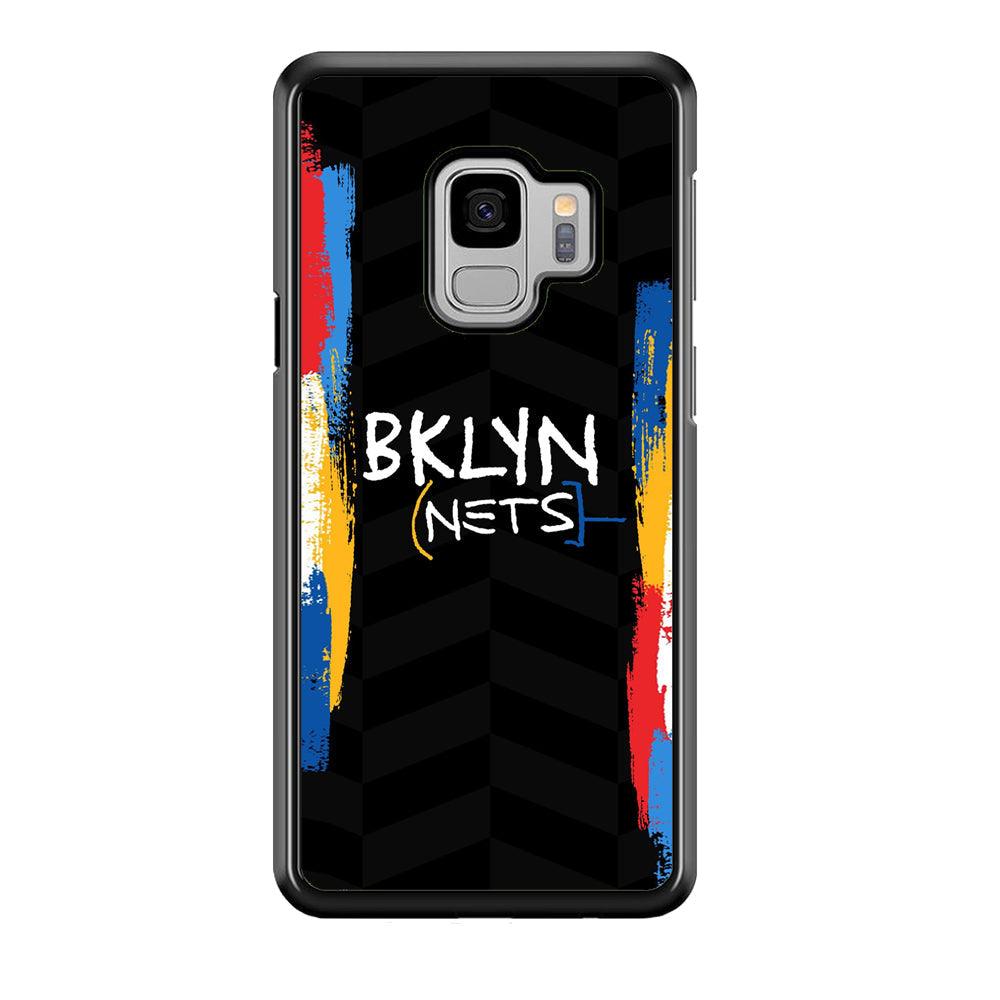 Brooklyn Nets Color Spray Jersey Samsung Galaxy S9 Case-Rubber Black (2D Case)-Oxvistore