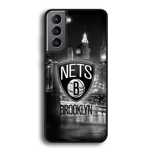 Brooklyn Nets Night Town Samsung Galaxy S23 Case-Rubber Black (2D Case)-Oxvistore