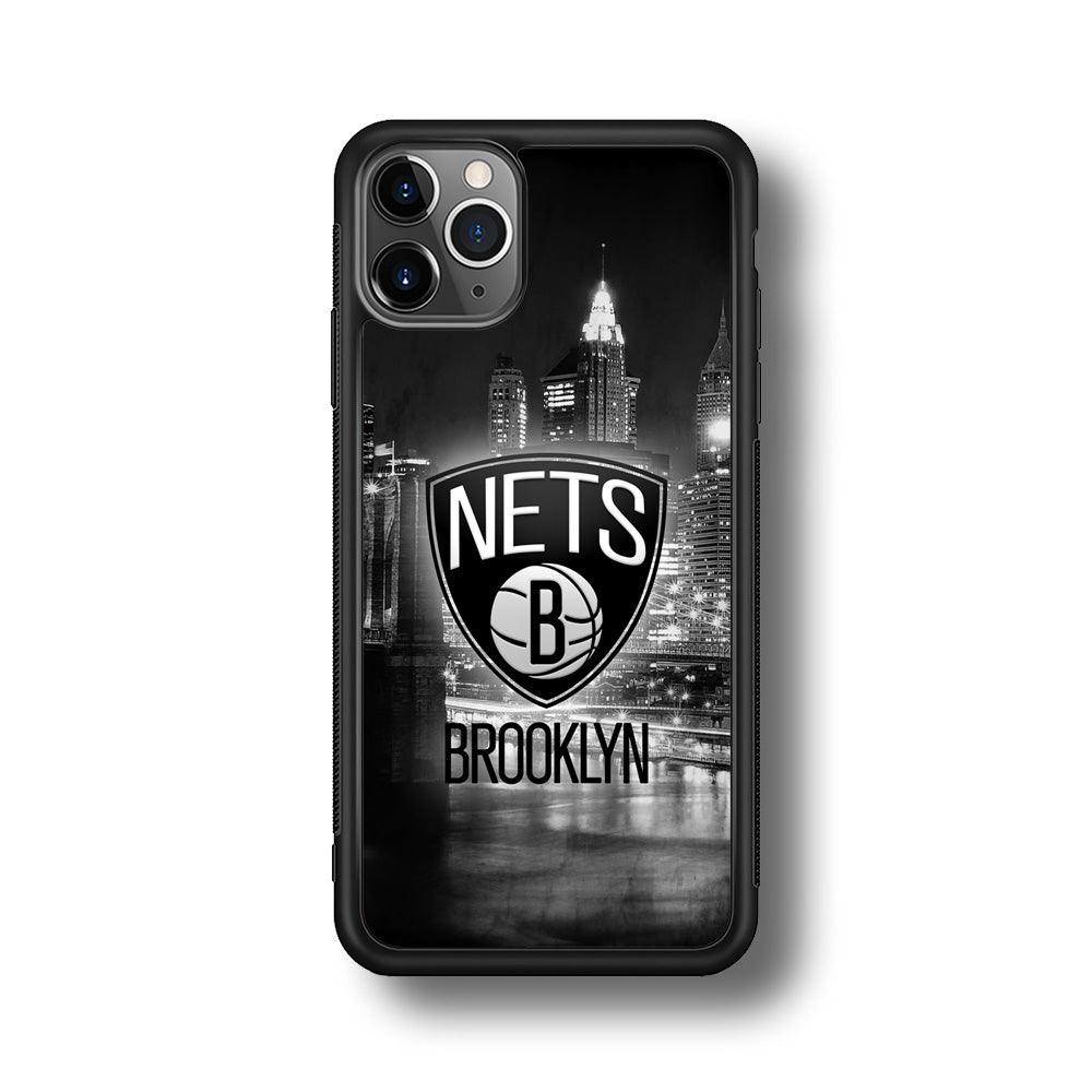 Brooklyn Nets Night Town iPhone 11 Pro Max Case-Rubber Black (2D Case)-Oxvistore