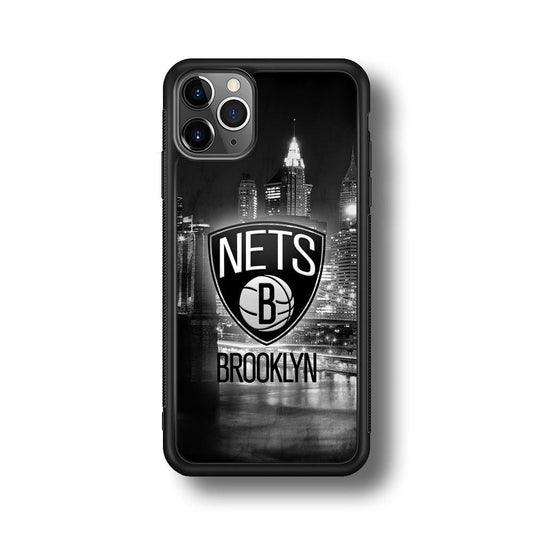 Brooklyn Nets Night Town iPhone 11 Pro Max Case-Rubber Black (2D Case)-Oxvistore