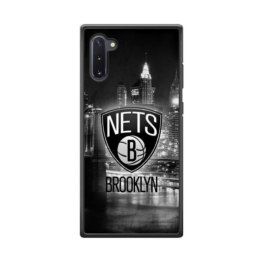 Brooklyn Nets Night Town Samsung Galaxy Note 10 Case-Rubber Black (2D Case)-Oxvistore