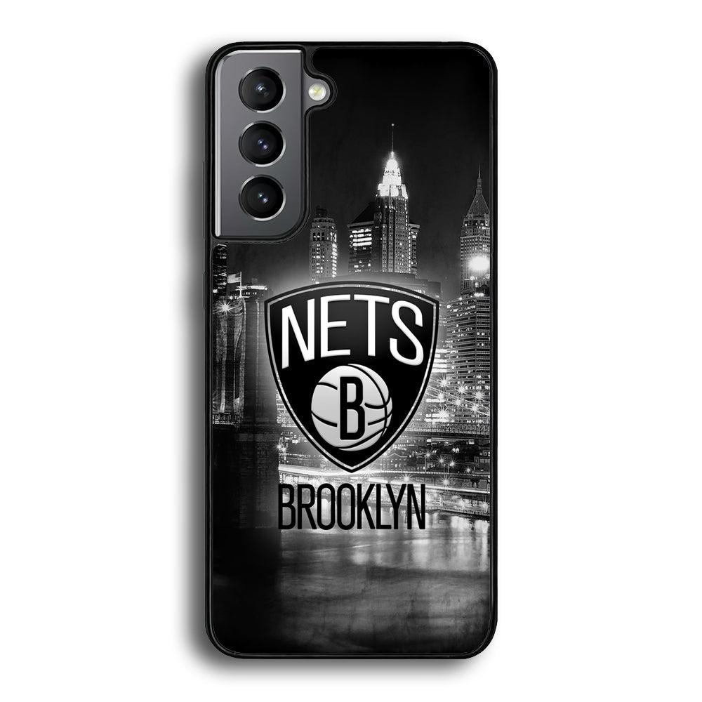 Brooklyn Nets Night Town Samsung Galaxy S22 Case-Rubber Black (2D Case)-Oxvistore