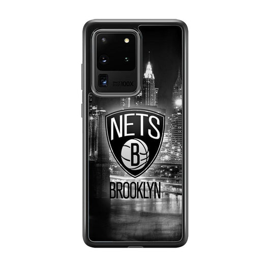 Brooklyn Nets Night Town Samsung Galaxy S20 Ultra Case-Rubber Black (2D Case)-Oxvistore
