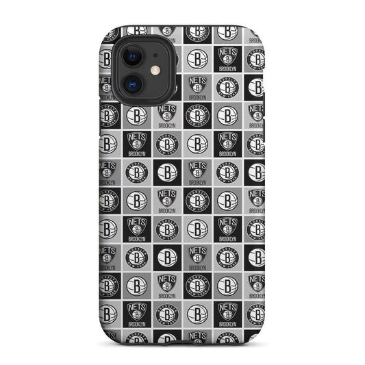 Brooklyn Nets Pattern 2 in 1 Tough Phone Case-Oxvistore