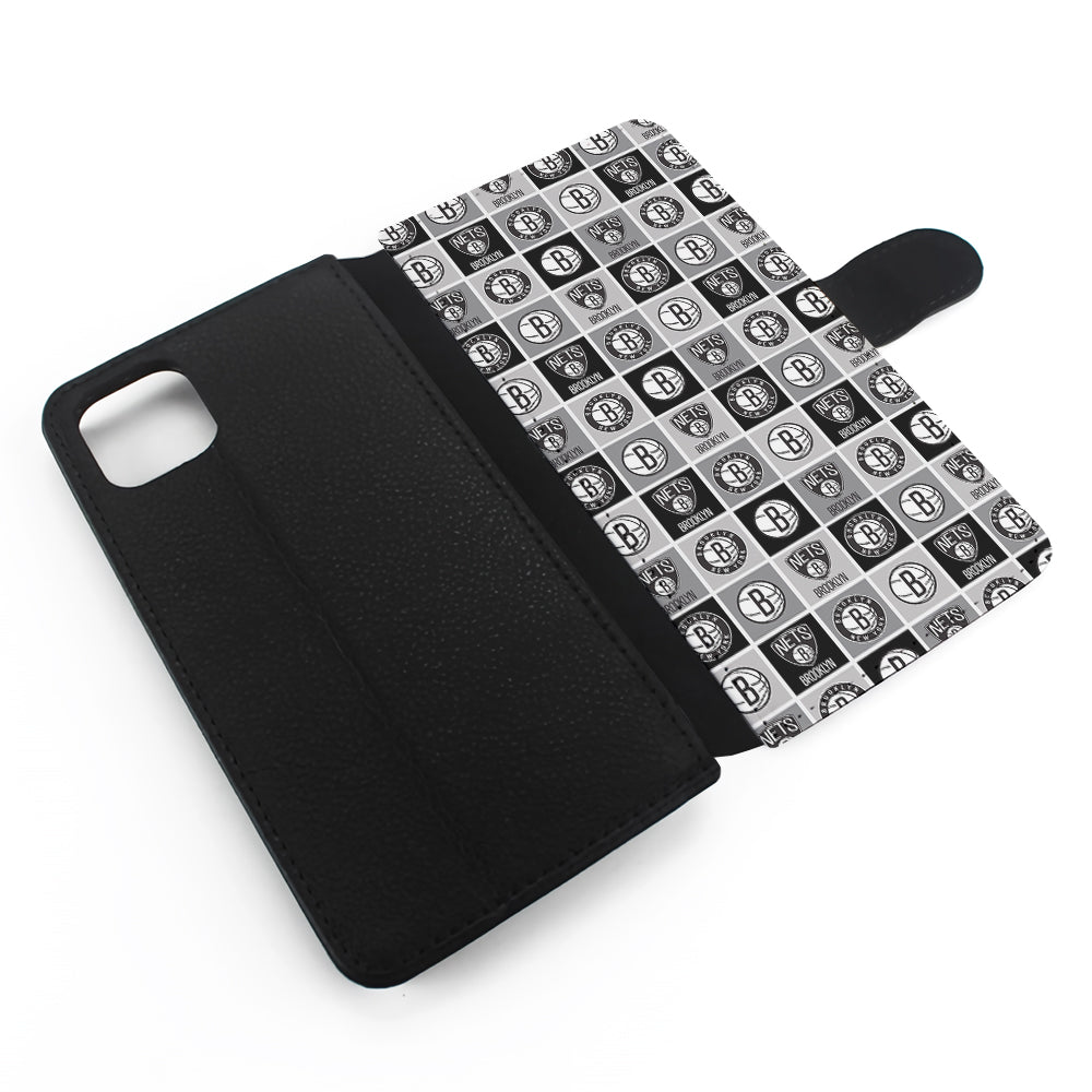 Brooklyn Nets Pattern Flip Wallet Phone Case