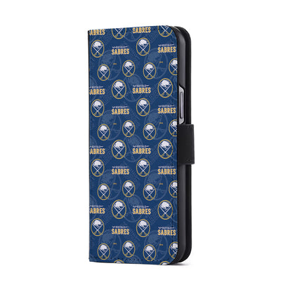 Buffalo Sabres Pattern Flip Wallet Phone Case