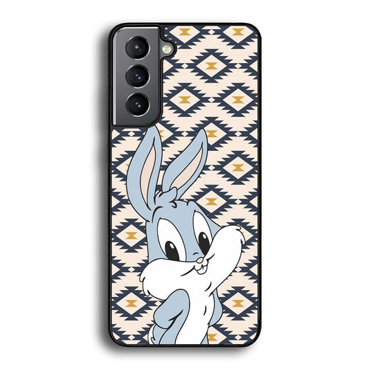 Bug Bunny Kid Plain Smile Samsung Galaxy S21 Case-Rubber Black (2D Case)-Oxvistore