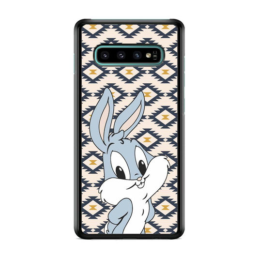 Bug Bunny Kid Plain Smile Samsung Galaxy S10 Case-Rubber Black (2D Case)-Oxvistore