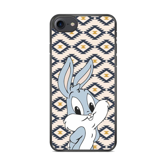 Bug Bunny Kid Plain Smile iPhone 8 Case-Rubber White (2D Case)-Oxvistore