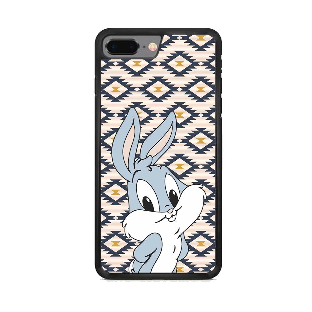 Bug Bunny Kid Plain Smile iPhone 8 Plus Case-Rubber Black (2D Case)-Oxvistore