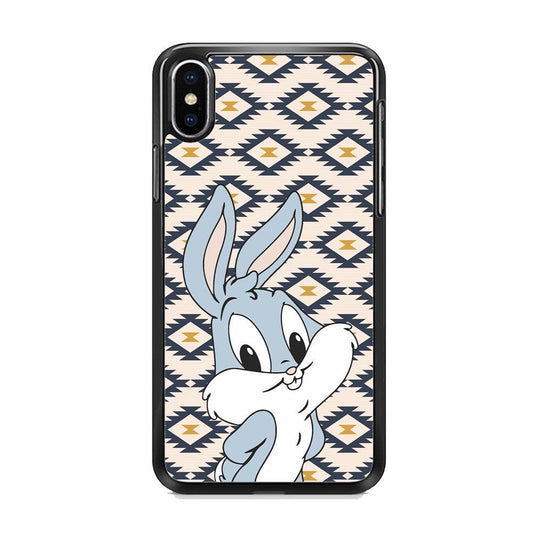 Bug Bunny Kid Plain Smile iPhone XS MAX Case-Rubber Black (2D Case)-Oxvistore