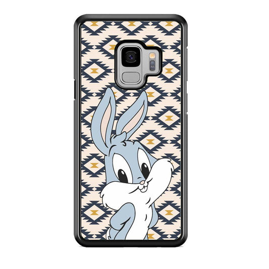 Bug Bunny Kid Plain Smile Samsung Galaxy S9 Case-Rubber White (2D Case)-Oxvistore
