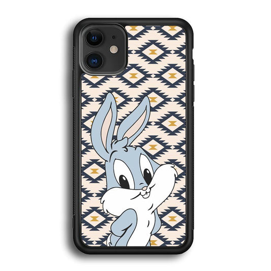 Bug Bunny Kid Plain Smile iPhone 12 Case-Rubber Black (2D Case)-Oxvistore