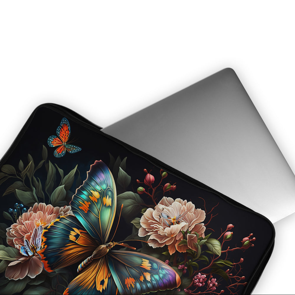 Butterfly On Flower Colorful Laptop Sleeve Protective Cover