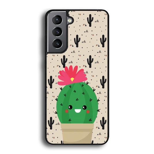 Cactus Tiny Pot Samsung Galaxy S22 Plus Case-Rubber White (2D Case)-Oxvistore