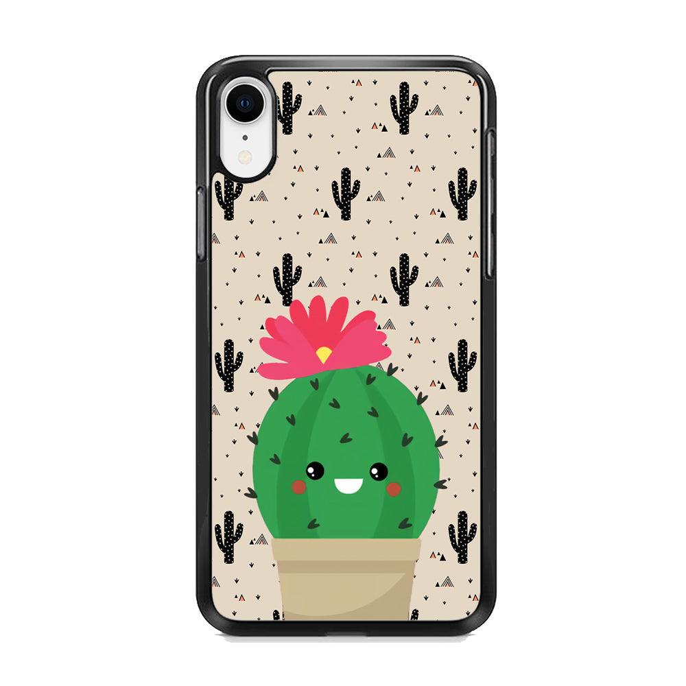 Cactus Tiny Pot iPhone XR Case-Rubber White (2D Case)-Oxvistore