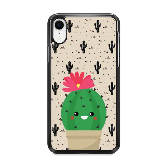Cactus Tiny Pot iPhone XR Case-Rubber White (2D Case)-Oxvistore