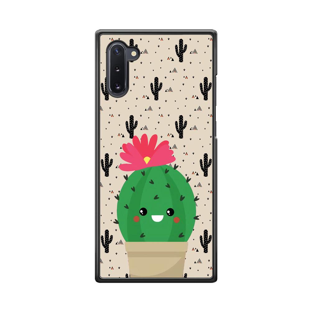 Cactus Tiny Pot Samsung Galaxy Note 10 Case-Rubber Black (2D Case)-Oxvistore