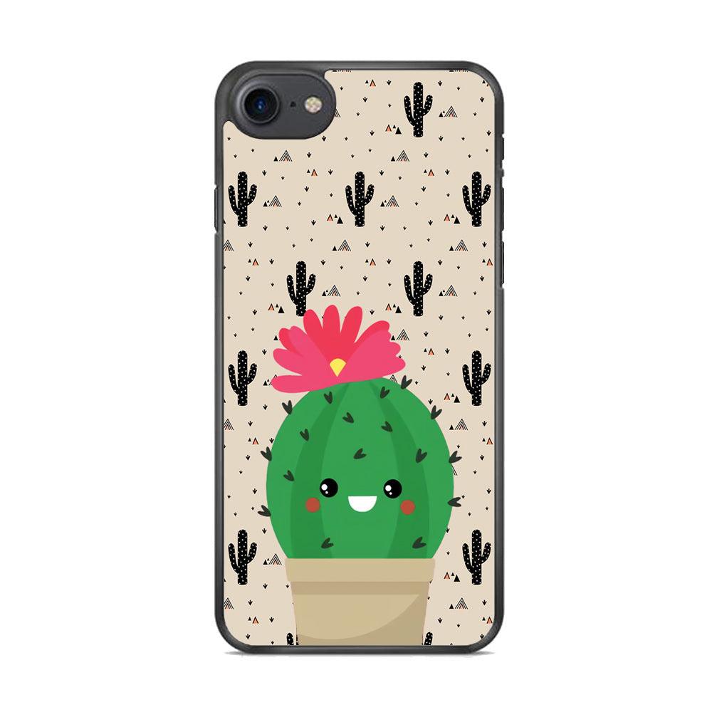 Cactus Tiny Pot iPhone 7 Case-Rubber White (2D Case)-Oxvistore