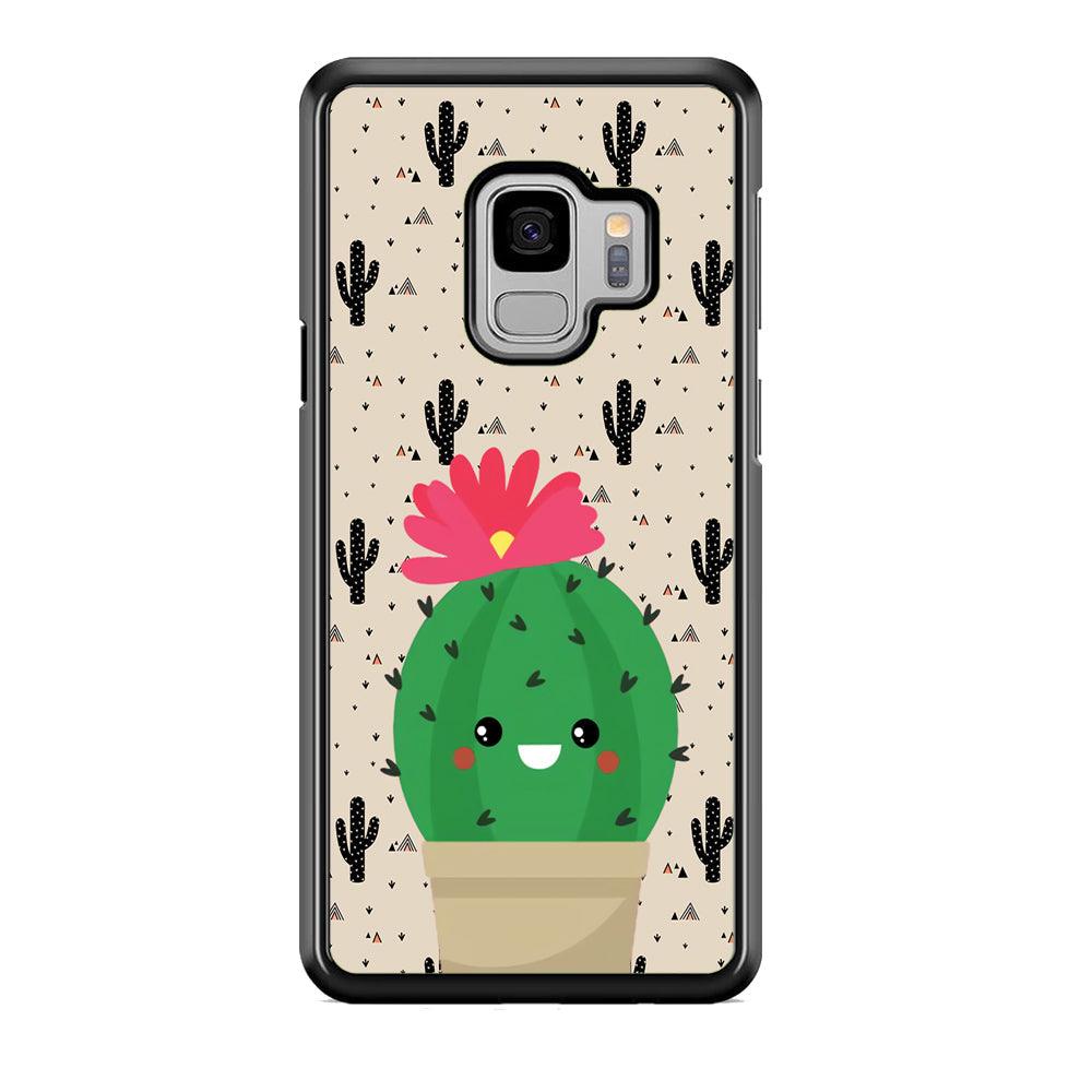 Cactus Tiny Pot Samsung Galaxy S9 Case-Rubber White (2D Case)-Oxvistore