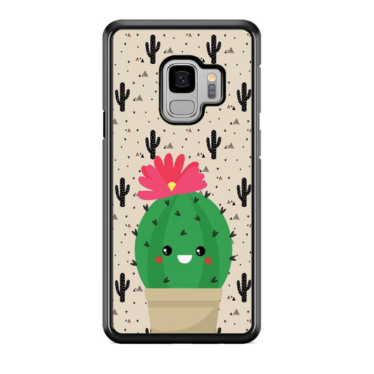 Cactus Tiny Pot Samsung Galaxy S9 Case-Rubber White (2D Case)-Oxvistore