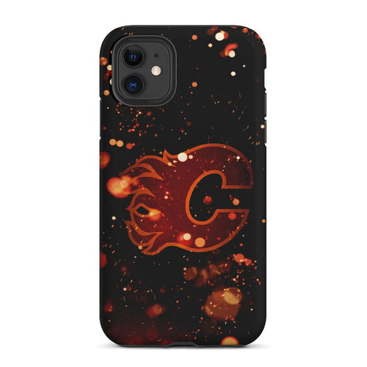 Calgary Flames Sparkling 2 in 1 Tough Phone Case-Oxvistore