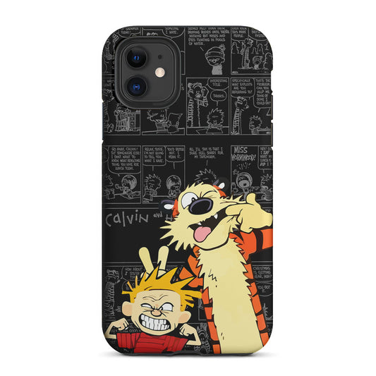 Calvin and Hobbes Comic Background 2 in 1 Tough Phone Case