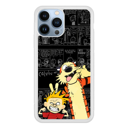 Calvin and Hobbes Comic Background 2D Rubber Phone Case