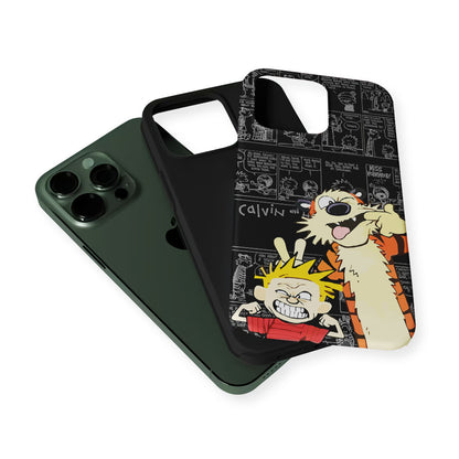 Calvin and Hobbes Comic Background 2 in 1 Tough Phone Case