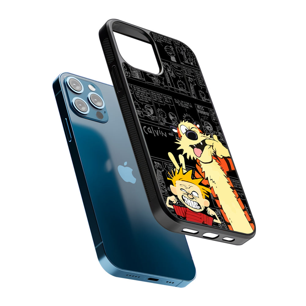 Calvin and Hobbes Comic Background 2D Rubber Phone Case