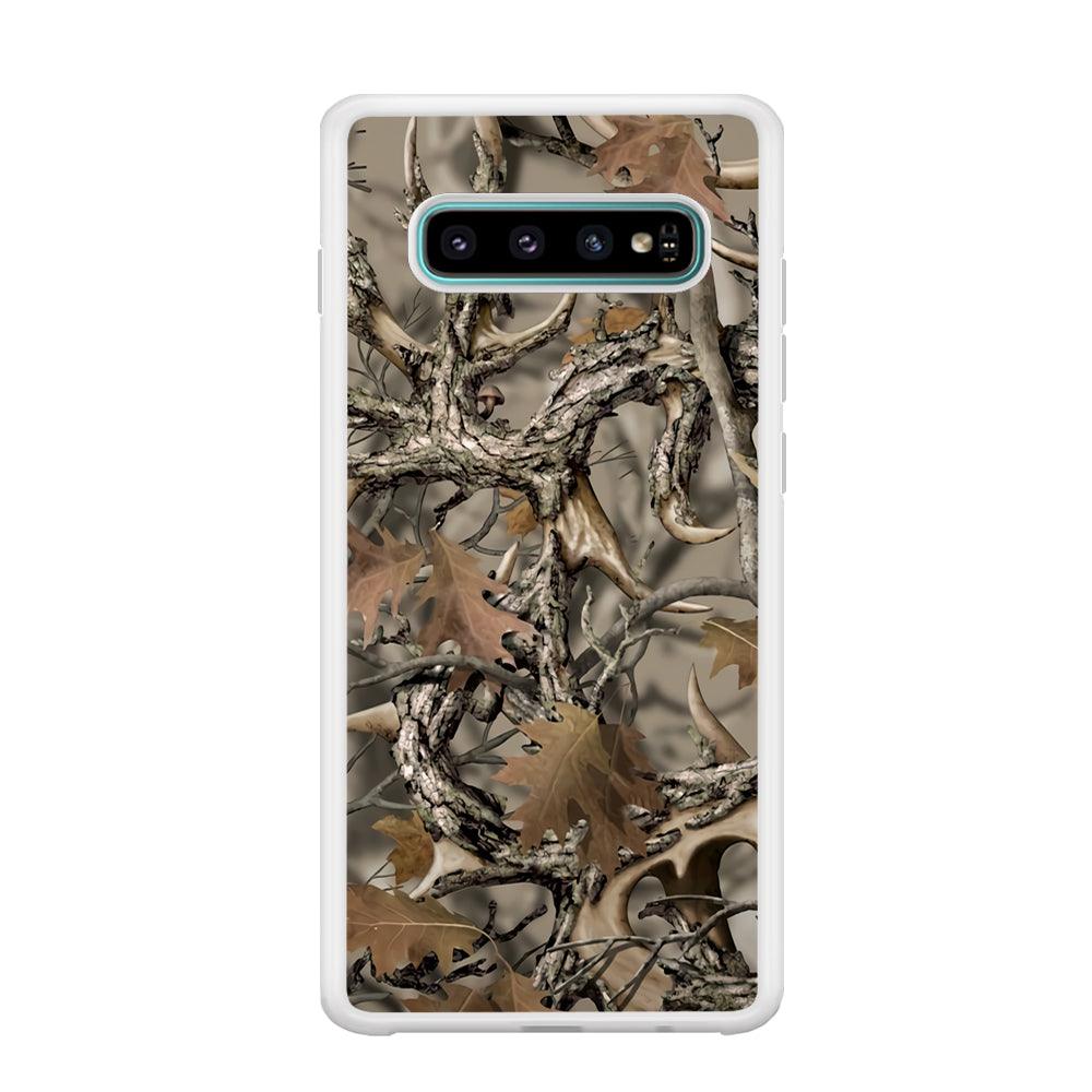 Camo Dry Leaves and Deer Horns Samsung Galaxy S10 Plus Case-Oxvistore