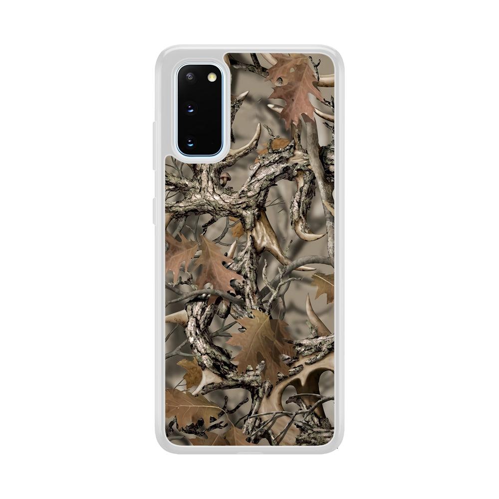 Camo Dry Leaves and Deer Horns Samsung Galaxy S20 Case-Oxvistore