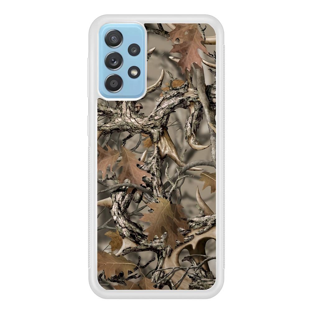 Camo Dry Leaves and Deer Horns Samsung Galaxy A52 Case-Oxvistore