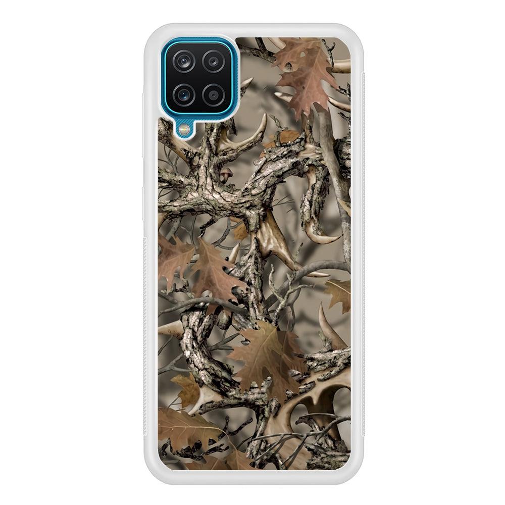 Camo Dry Leaves and Deer Horns Samsung Galaxy A12 Case-Oxvistore