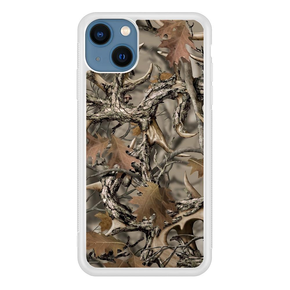 Camo Dry Leaves and Deer Horns iPhone 15 Plus Case-Oxvistore