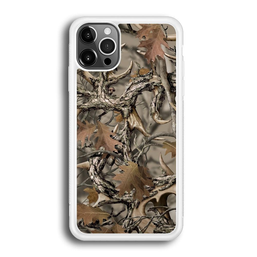 Camo Dry Leaves and Deer Horns iPhone 12 Pro Case-Oxvistore