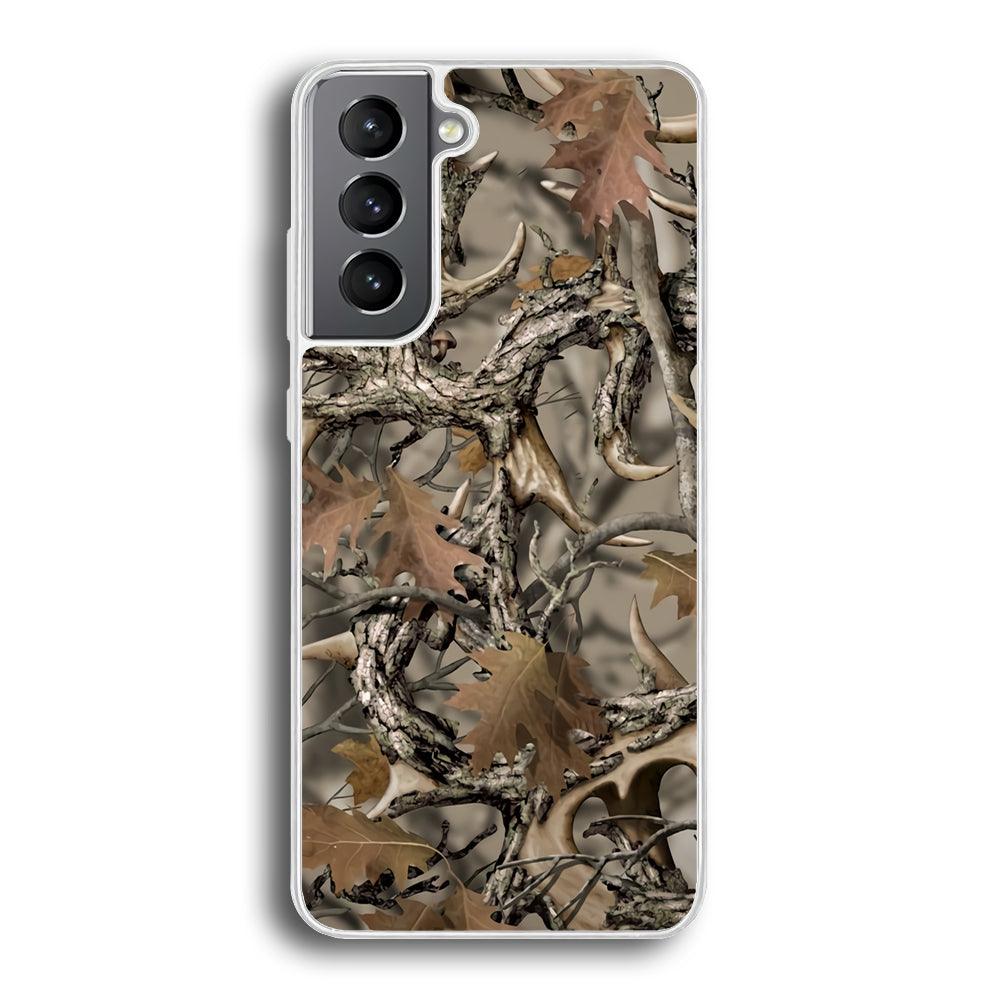 Camo Dry Leaves and Deer Horns Samsung Galaxy S21 Plus Case-Oxvistore