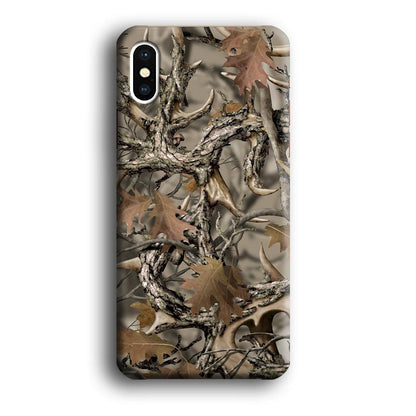 Camo Dry Leaves and Deer Horns iPhone X Case-Oxvistore